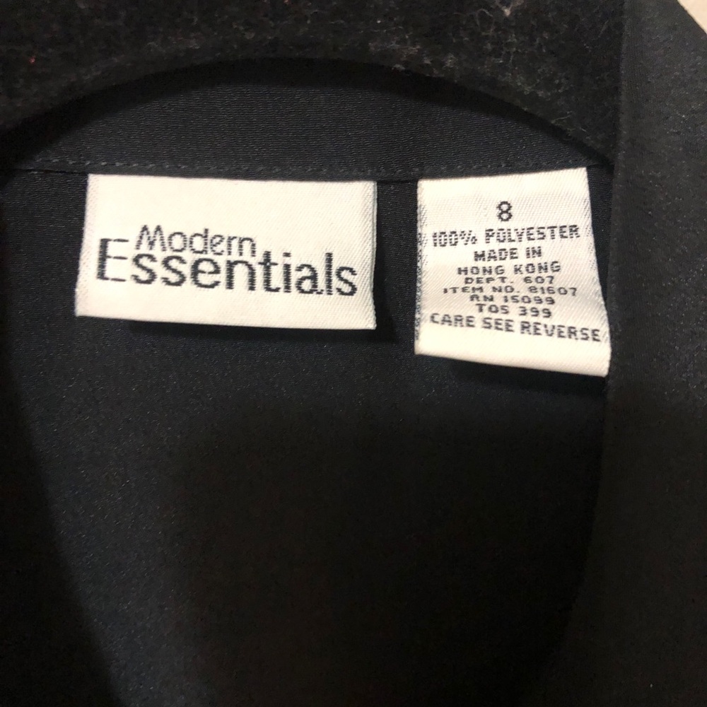 Modern Essentials Black Embroidered Button-Down Shirt Size 8 - Picture 4 of 6